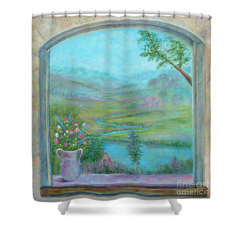 Impressionist Shower Curtain featuring the painting Walton's Valley by Lynn Buettner