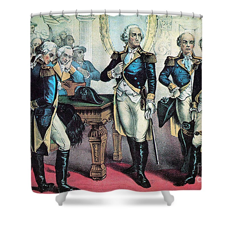 History Shower Curtain featuring the Washingtons Farewell To His Officers by Photo Researchers