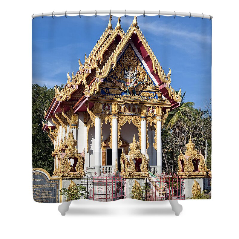 Scenic Shower Curtain featuring the photograph Wat Chai Mongkol Ubosot DTHU206 by Gerry Gantt