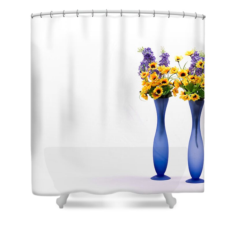 Flowers Shower Curtain featuring the photograph White. A blank page of canvas. So many possibilities by SAURAVphoto Online Store