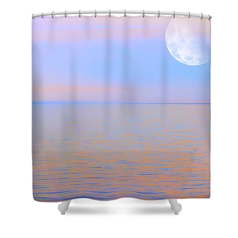 Moon Shower Curtain featuring the photograph Wide Open Solitude by Bill and Linda Tiepelman