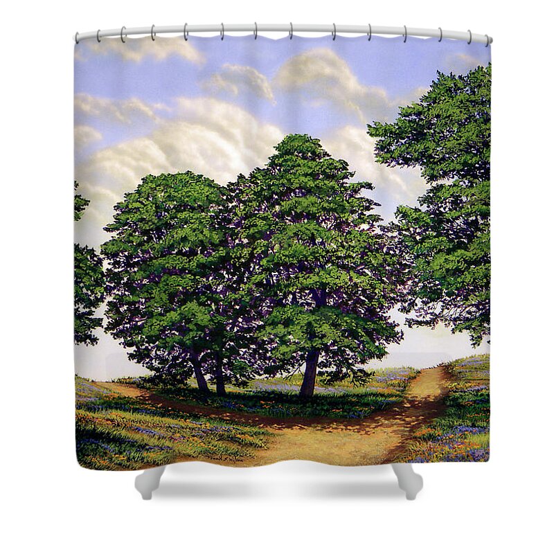 Frank Wilson Shower Curtain featuring the painting Wild Flower Path by Frank Wilson