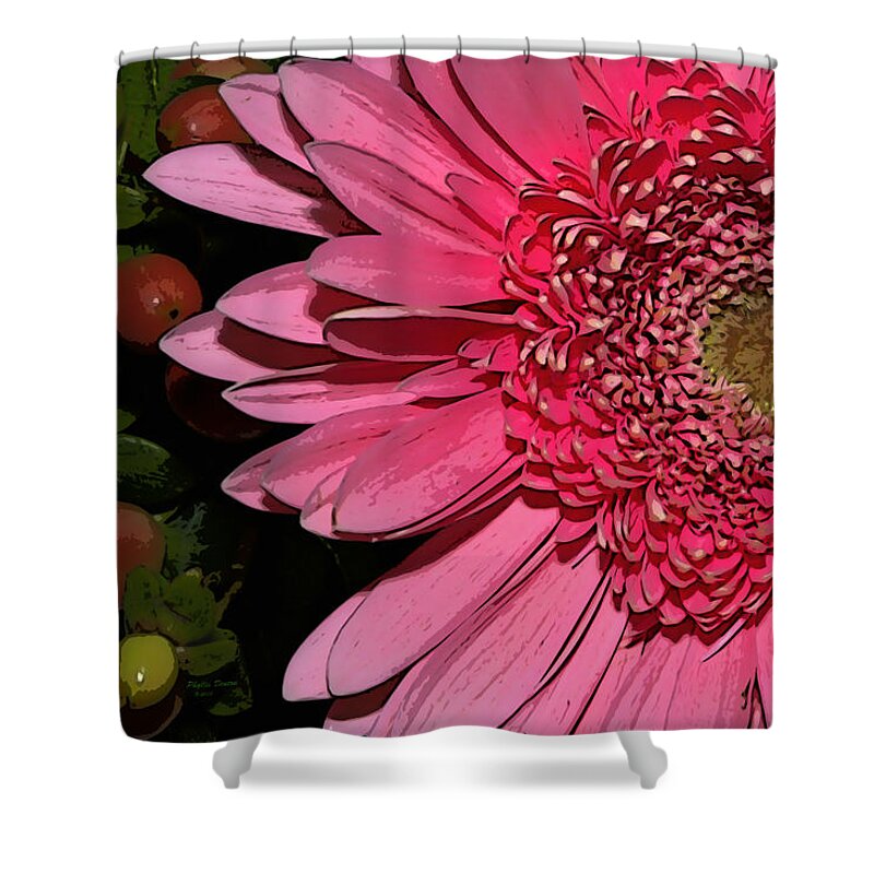 Flower Shower Curtain featuring the photograph Wildly Pink Mum by Phyllis Denton