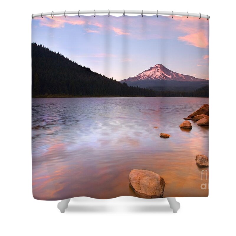 Mt. Hood Shower Curtain featuring the photograph Windkissed Reflection by Michael Dawson
