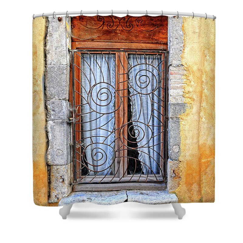 Window Shower Curtain featuring the photograph Window Provence France by Dave Mills