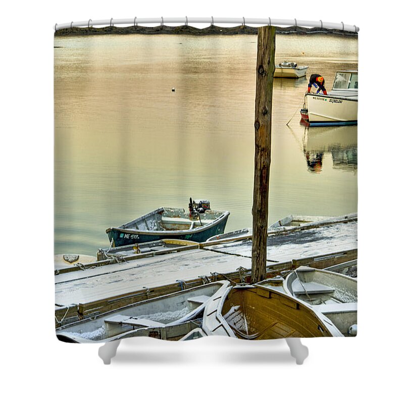 Harbor Shower Curtain featuring the photograph Winter Morning by Brenda Giasson