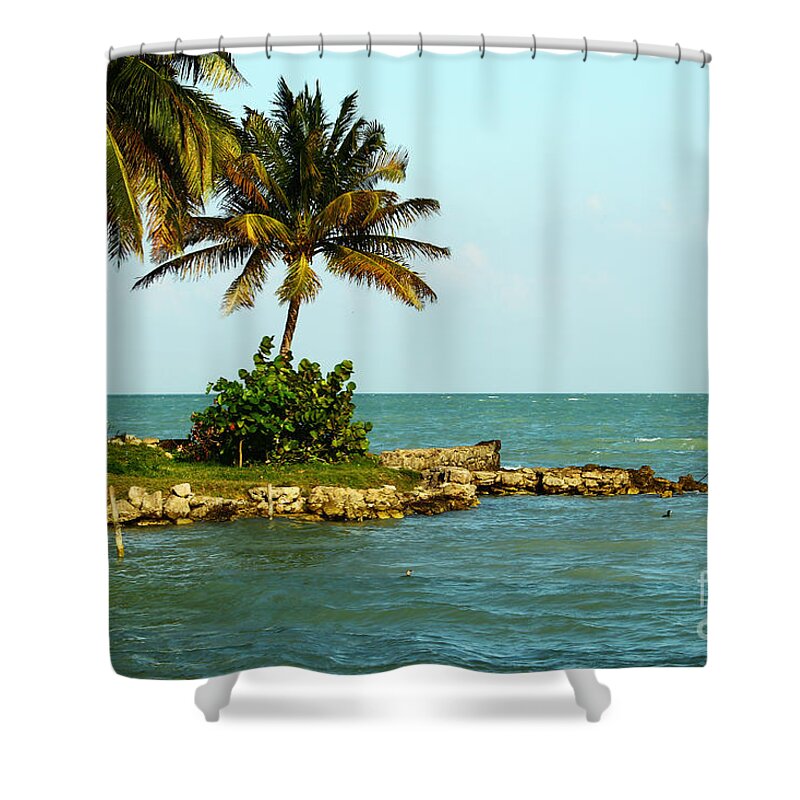 Caribbean Sea Shower Curtain featuring the photograph Wish You Were Here by Kathy McClure