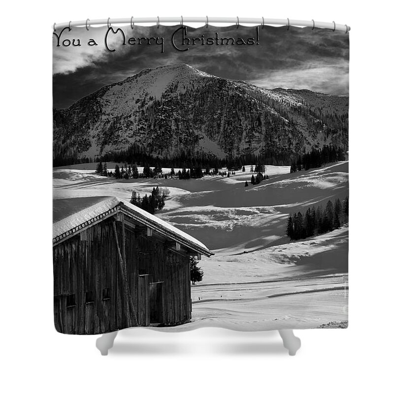 Winter Shower Curtain featuring the photograph Wishing You A Merry Christmas Austria Europe by Sabine Jacobs