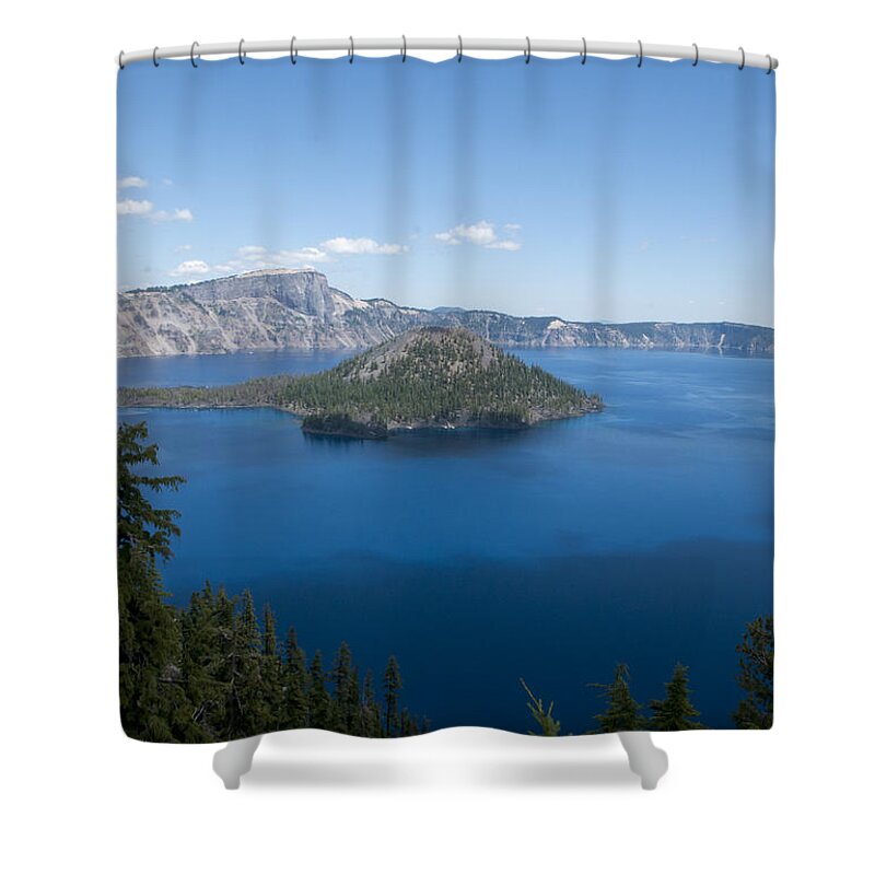 Wizard Island Shower Curtain featuring the photograph Wizard Island by Betty Depee