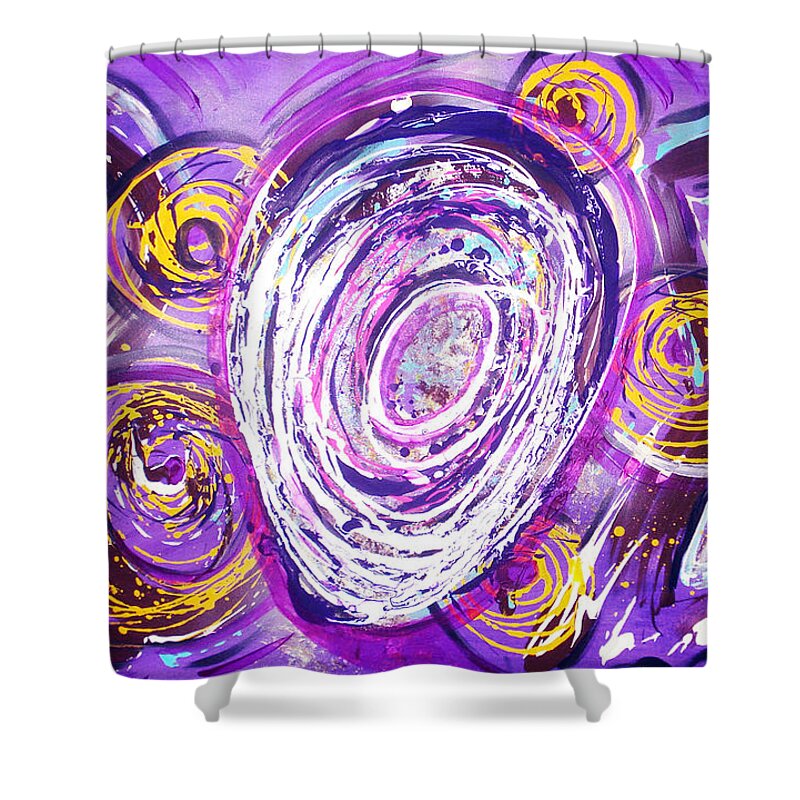 Mixed Media Shower Curtain featuring the mixed media Zoe by Artista Elisabet