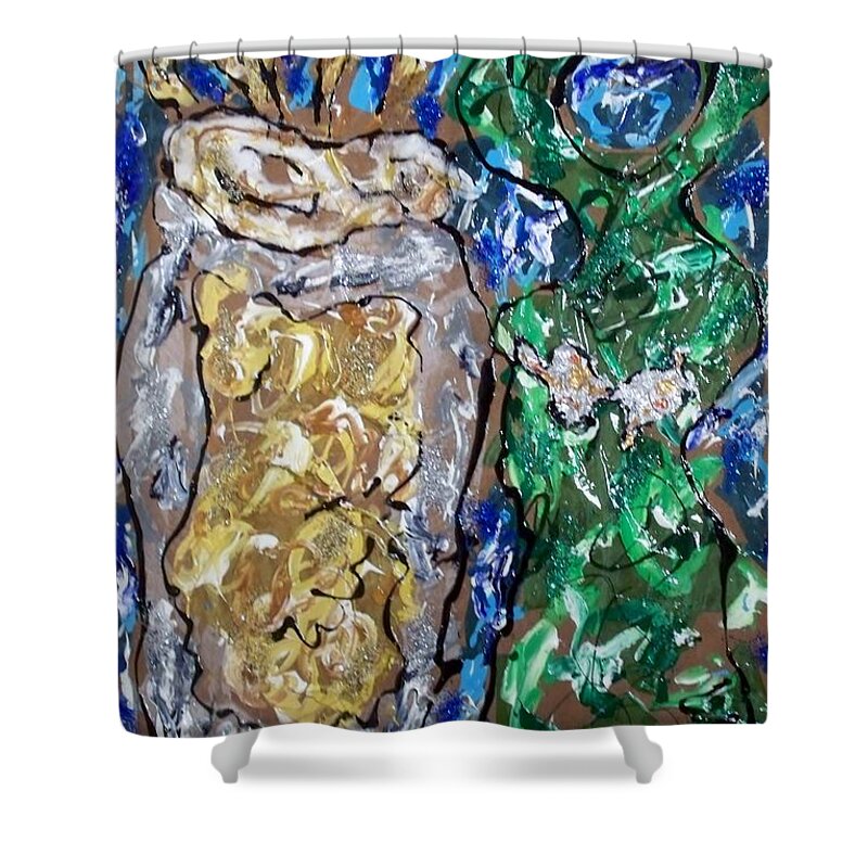 Beer Shower Curtain featuring the mixed media  Beer Glass and Bottle by Kevin OBrien
