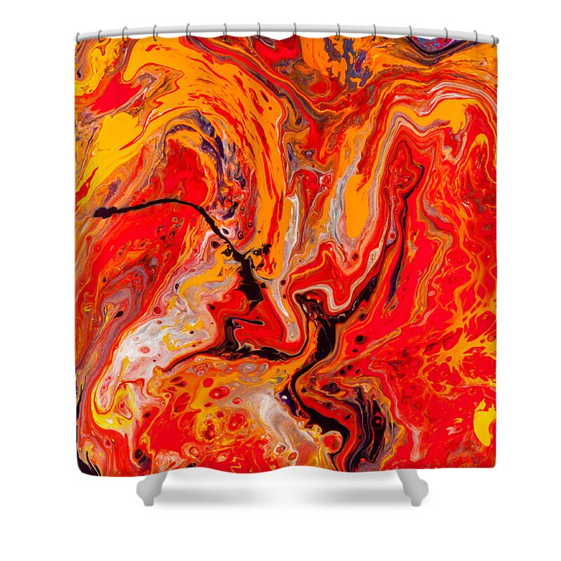 Abstract Shower Curtain featuring the painting Belly Dancers - Abstract Colorful Mixed Media Painting by Modern Abstract