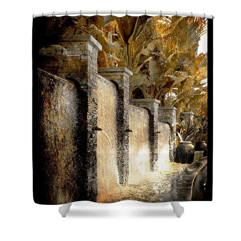 Waterfall Shower Curtain featuring the photograph  Flowing Waterfall by Athala Bruckner
