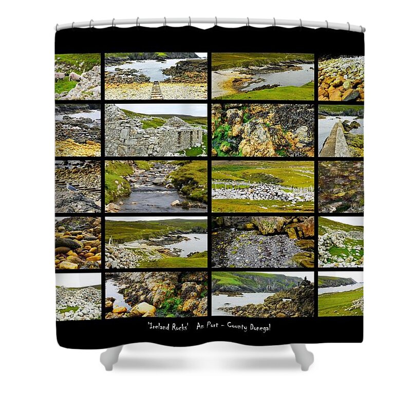 'ireland Rocks' Series By Lexa Harpell Shower Curtain featuring the photograph ' Ireland Rocks ' Series An Port - County Donegal by Lexa Harpell