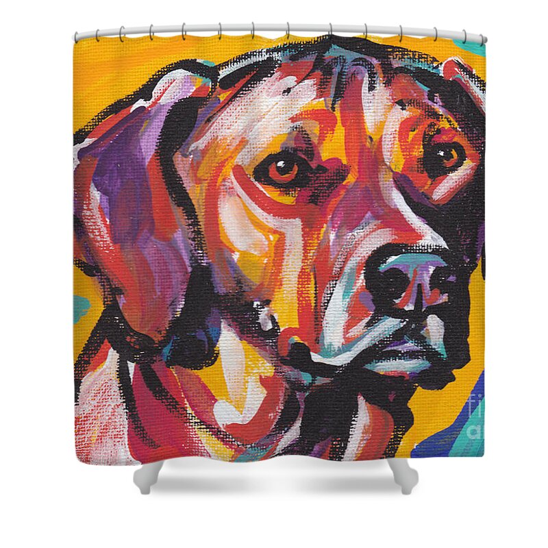 Rr Shower Curtain featuring the painting Lion Hunter by Lea S