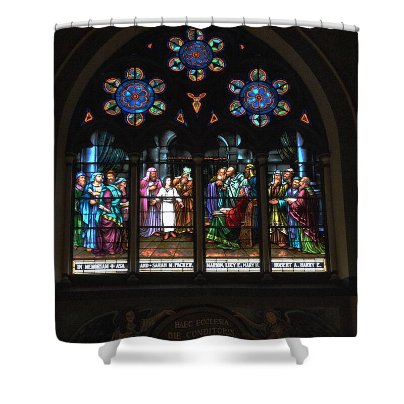 Lehigh University Shower Curtain featuring the photograph Packer Windows by Jacqueline M Lewis