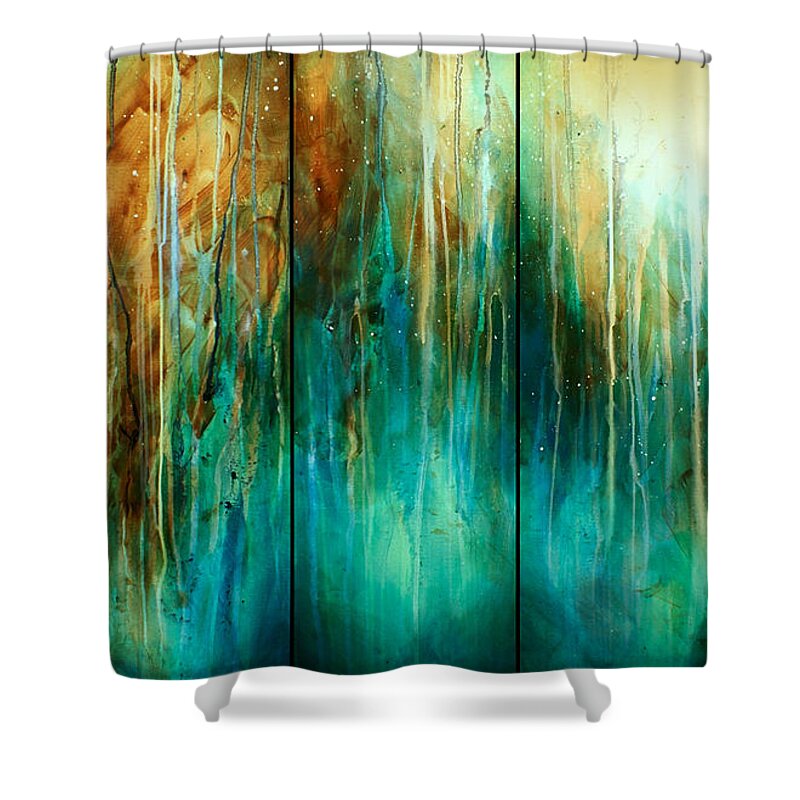 Abstract Shower Curtain featuring the painting ' Summer Dreams ' by Michael Lang