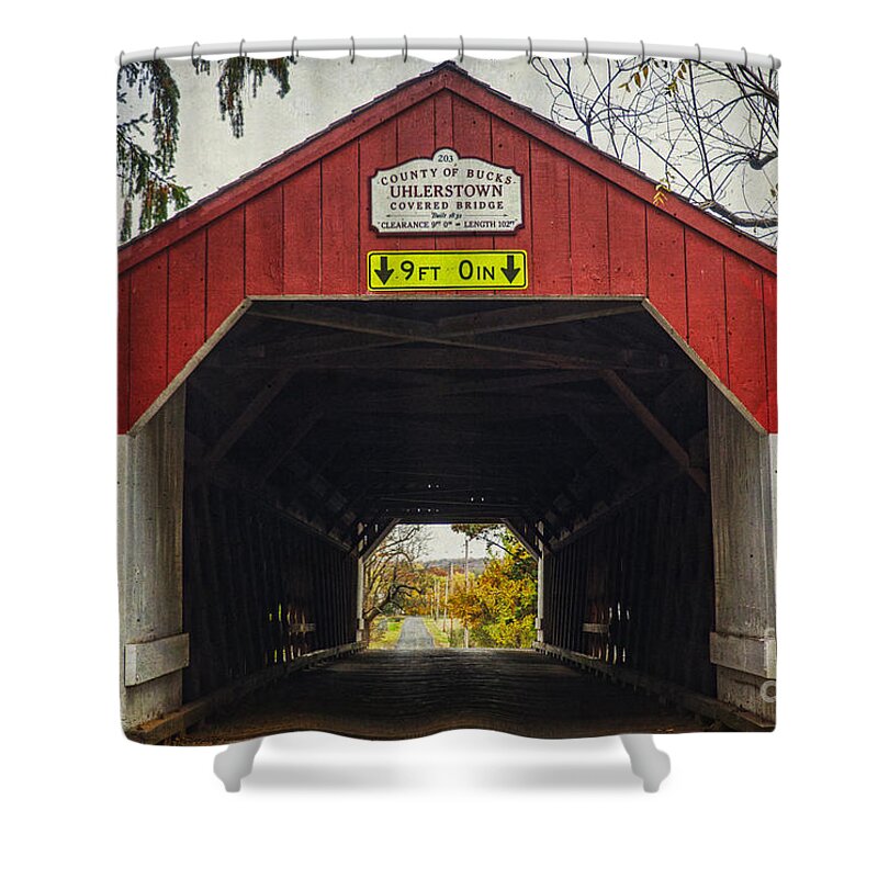 Day Or Daytime) Shower Curtain featuring the photograph Uhlerstown Covered Bridge IV by Debra Fedchin