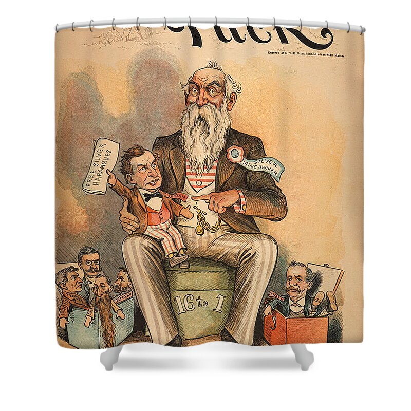 1896 Shower Curtain featuring the painting William Jennings Bryan #0007433 by Granger