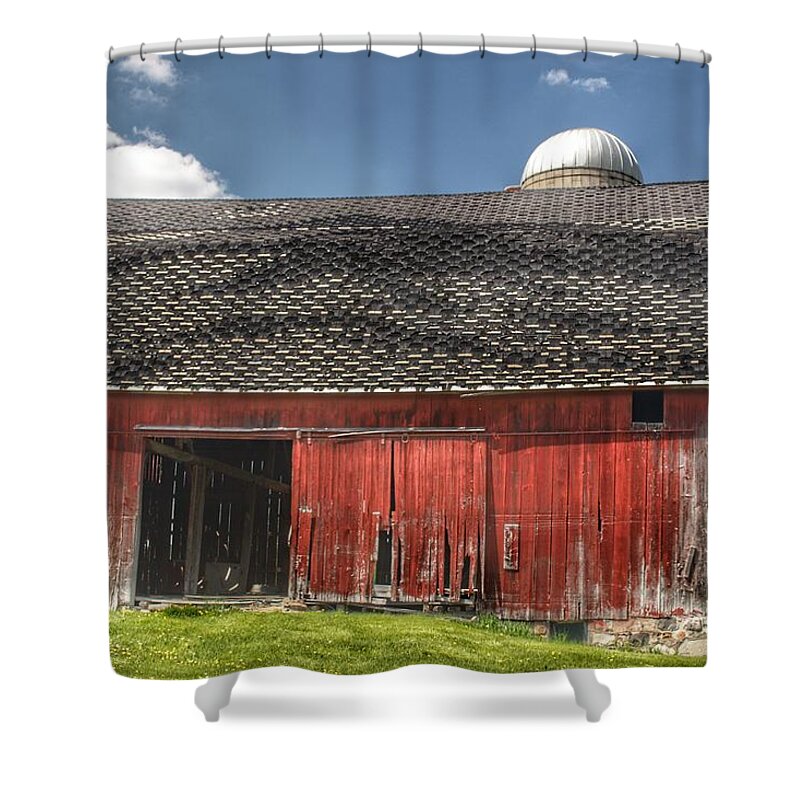 Barn Shower Curtain featuring the photograph 0181 Hollenbeck Road Red II by Sheryl L Sutter