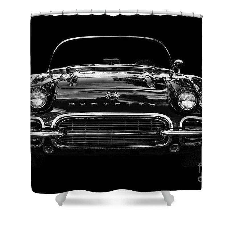 1961 Shower Curtain featuring the photograph 1961 Corvette by Dennis Hedberg