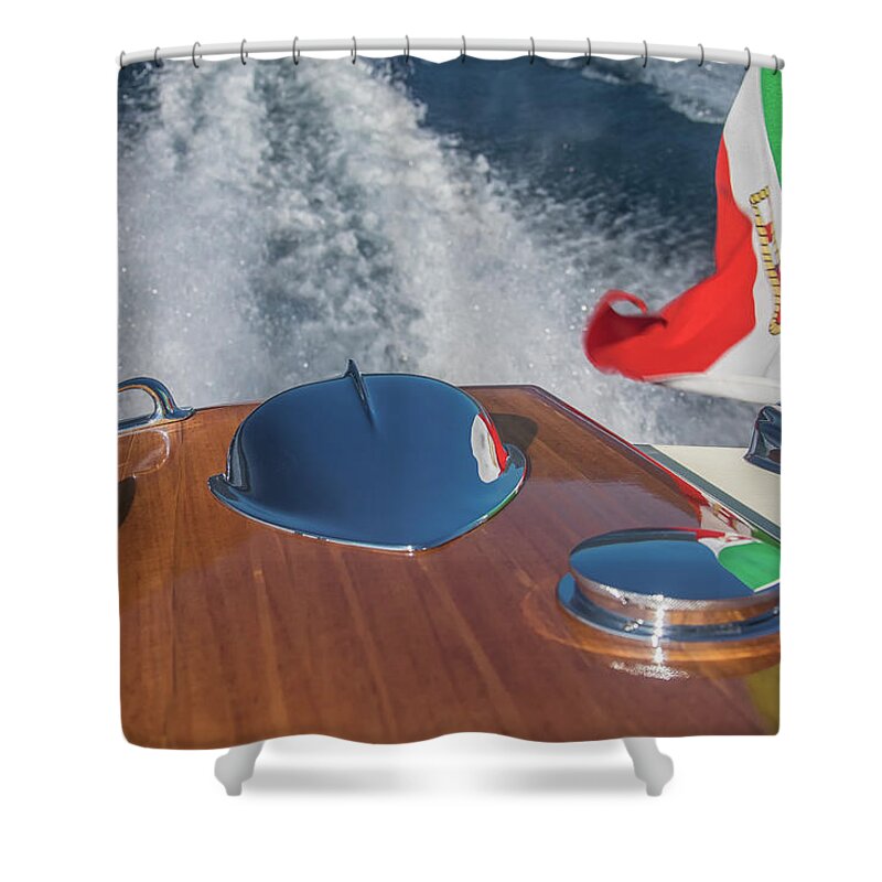 Boat Shower Curtain featuring the photograph Riva Aquarama #59 by Steven Lapkin