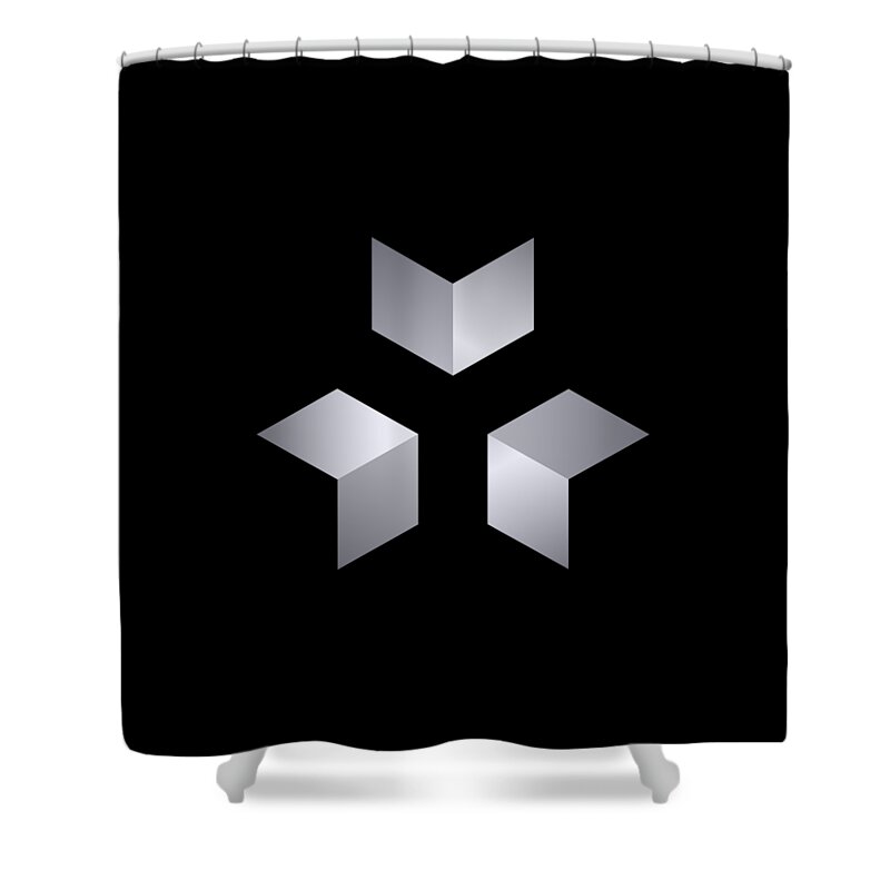 Pattern Shower Curtain featuring the digital art 3 Cubes by Pelo Blanco Photo