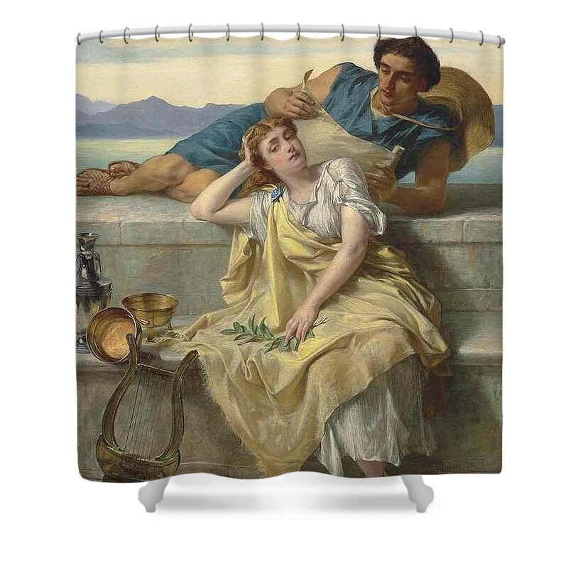 Alfred Elmore Shower Curtain featuring the painting A Greek Ode #1 by Alfred Elmore