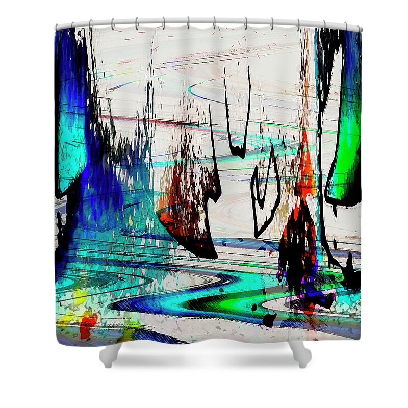 Abstract Shower Curtain featuring the painting Abstract 1001 by Gerlinde Keating - Galleria GK Keating Associates Inc