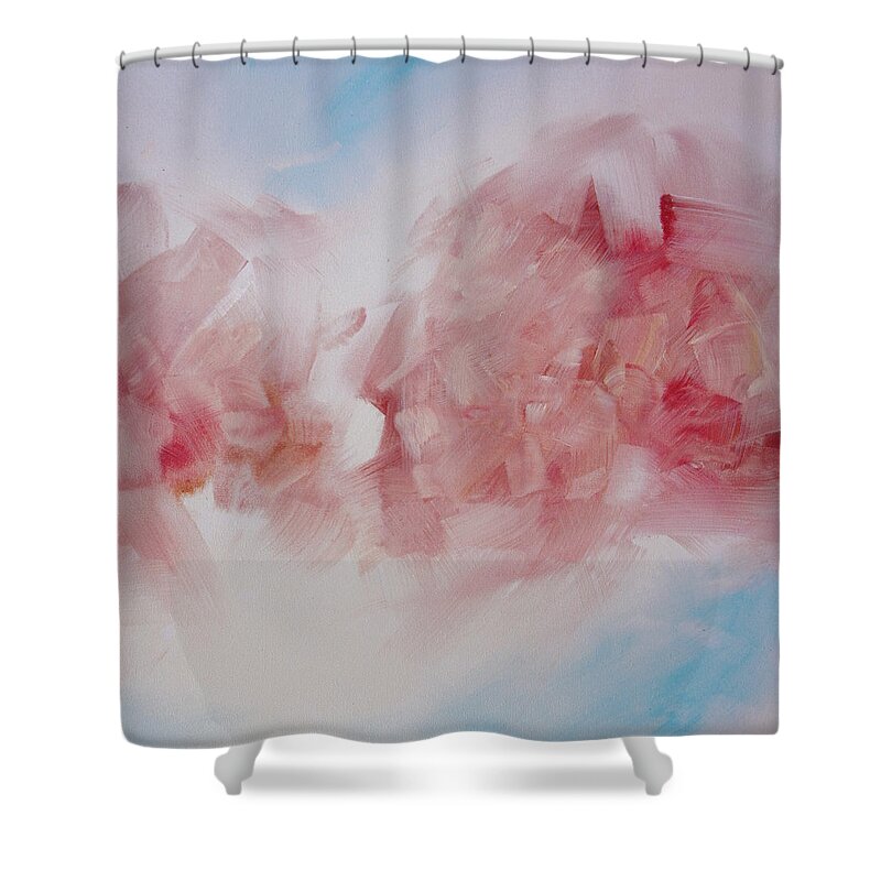 Abstract Canvas Art Shower Curtain featuring the painting Abstract Art painting #1 by Shiela Gosselin