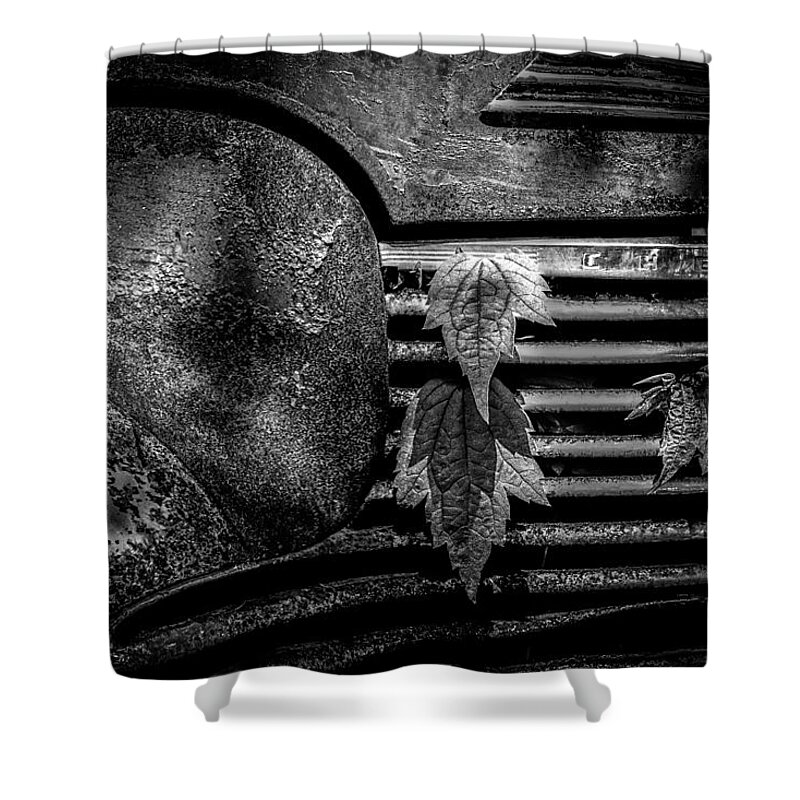 Abstract Shower Curtain featuring the photograph Abstract Cars Chevy Special Deluxe #1 by Bob Orsillo