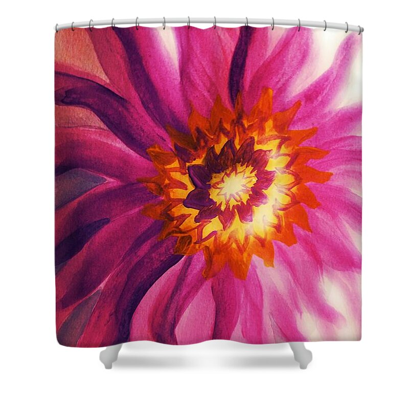 Abstract Floral 17-01 Shower Curtain featuring the painting Abstract Floral 17-01 #1 by Maria Urso