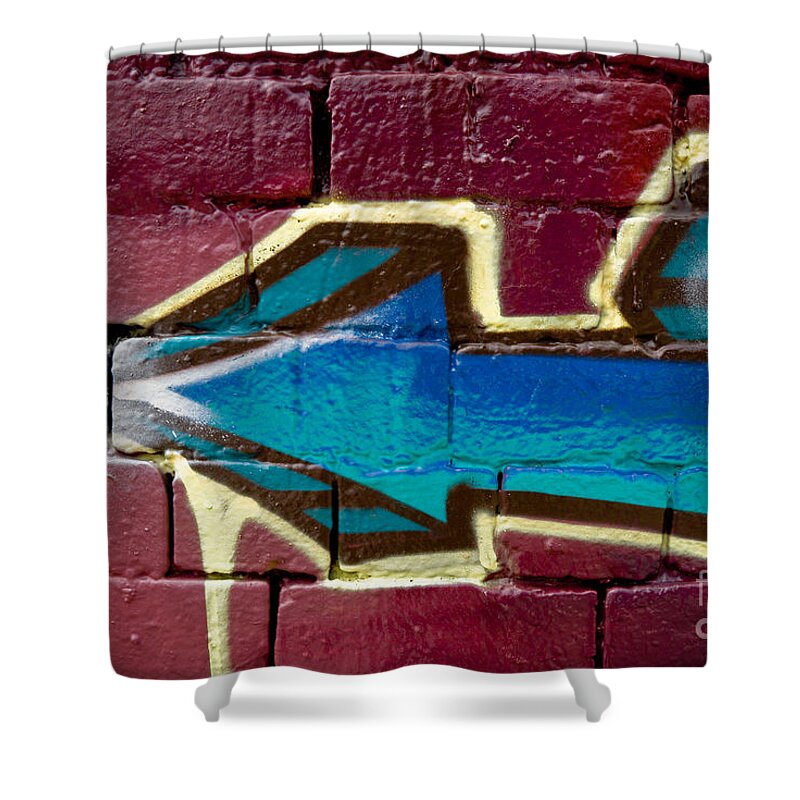 Abstract Shower Curtain featuring the painting Abstract Graffiti arrow #1 by Yurix Sardinelly