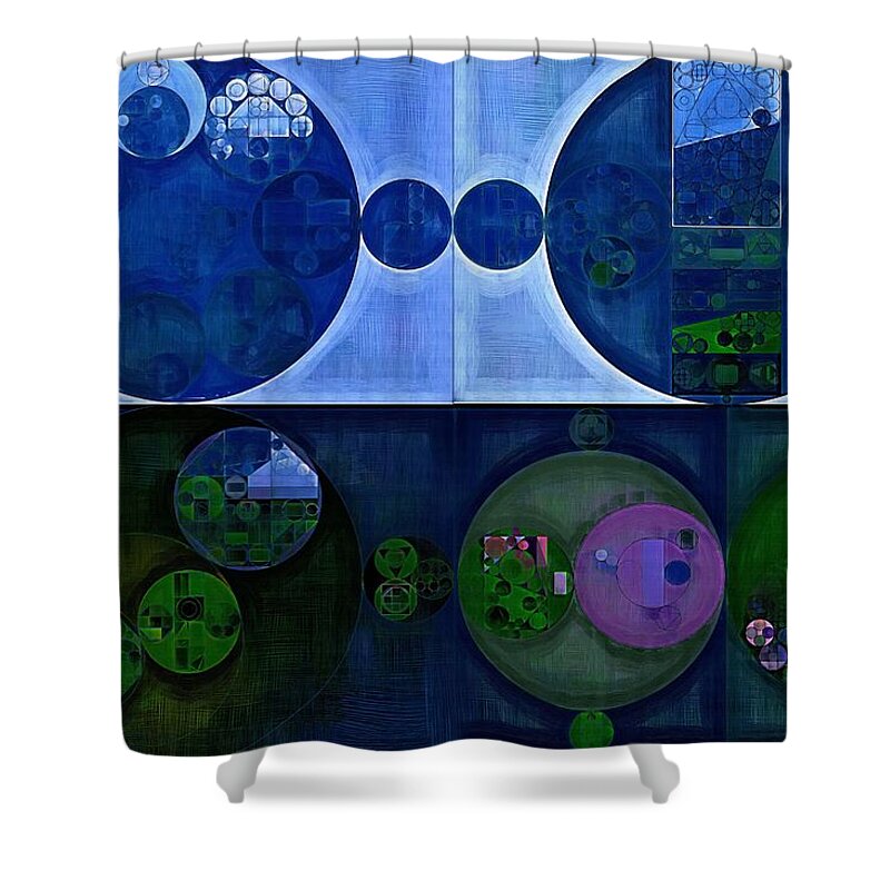 Trigon Shower Curtain featuring the digital art Abstract painting - Saint patrick blue #1 by Vitaliy Gladkiy