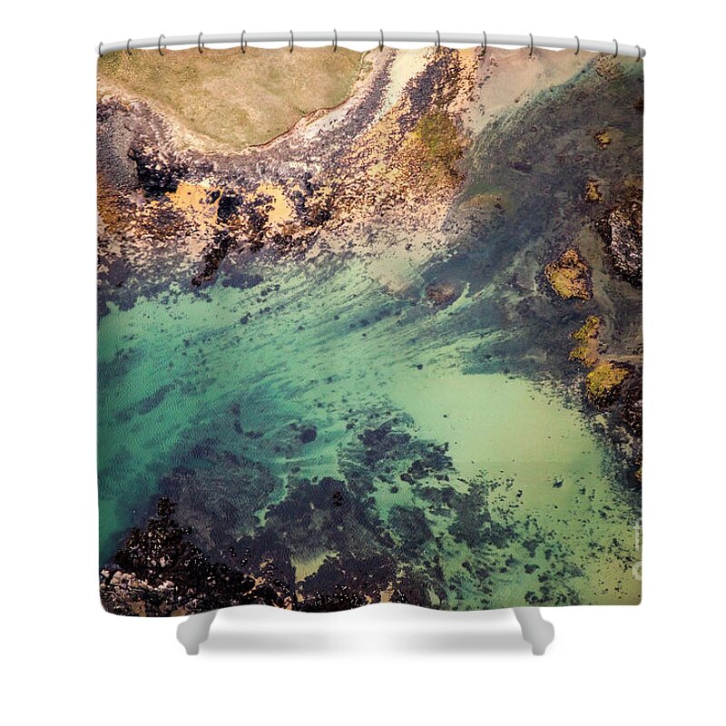 Abstract Photography Shower Curtain featuring the photograph Aerial photo iceland #1 by Gunnar Orn Arnason