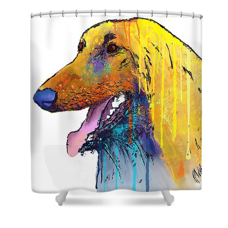 Afghan Hound Shower Curtain featuring the digital art Afghan Hound #1 by Marlene Watson