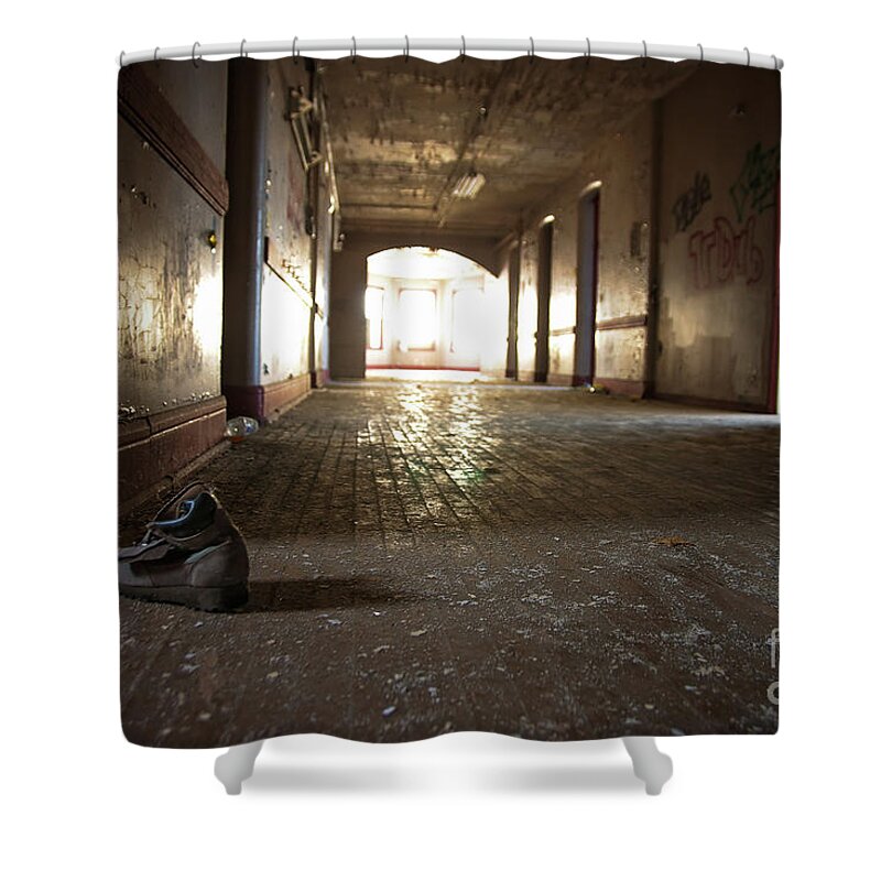 Traverse City State Hospital Shower Curtain featuring the photograph Alone #1 by Randall Cogle
