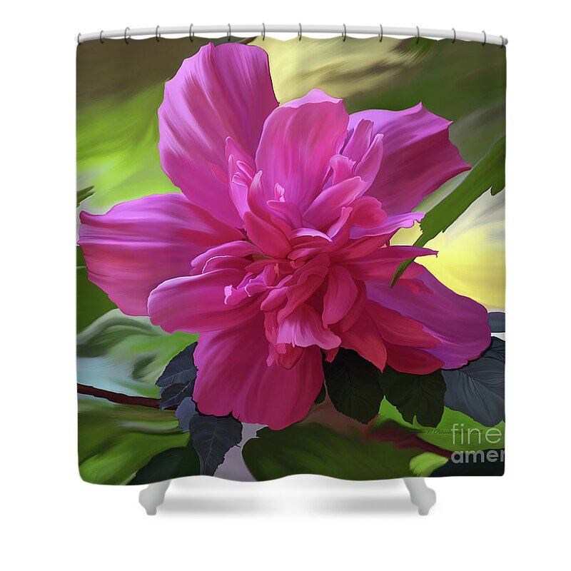 Hibiscus Painting Shower Curtain featuring the painting Althea Hibiscus I by Patricia Griffin Brett