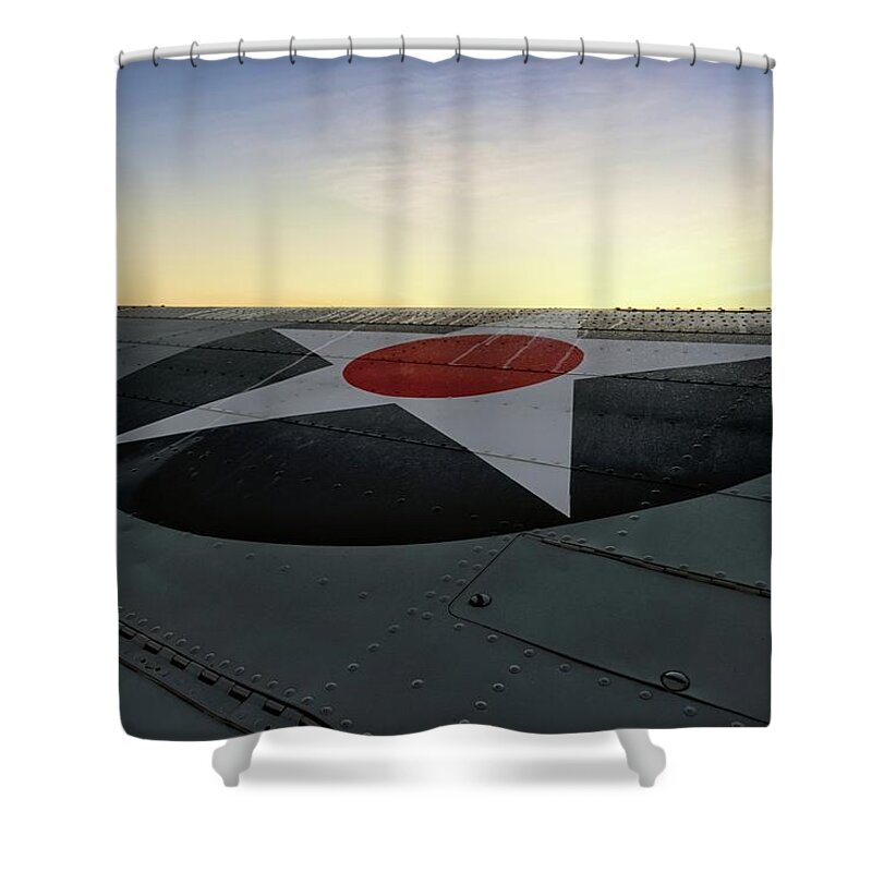 Airshow Shower Curtain featuring the photograph American Morning #1 by Chris Buff