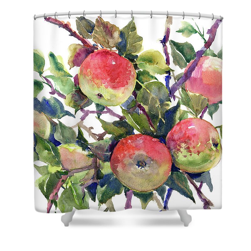 Apple Shower Curtain featuring the painting Apple Tree #1 by Suren Nersisyan