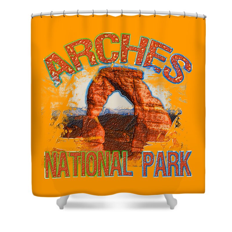 Arches National Park Shower Curtain featuring the digital art Arches National Park #1 by David G Paul
