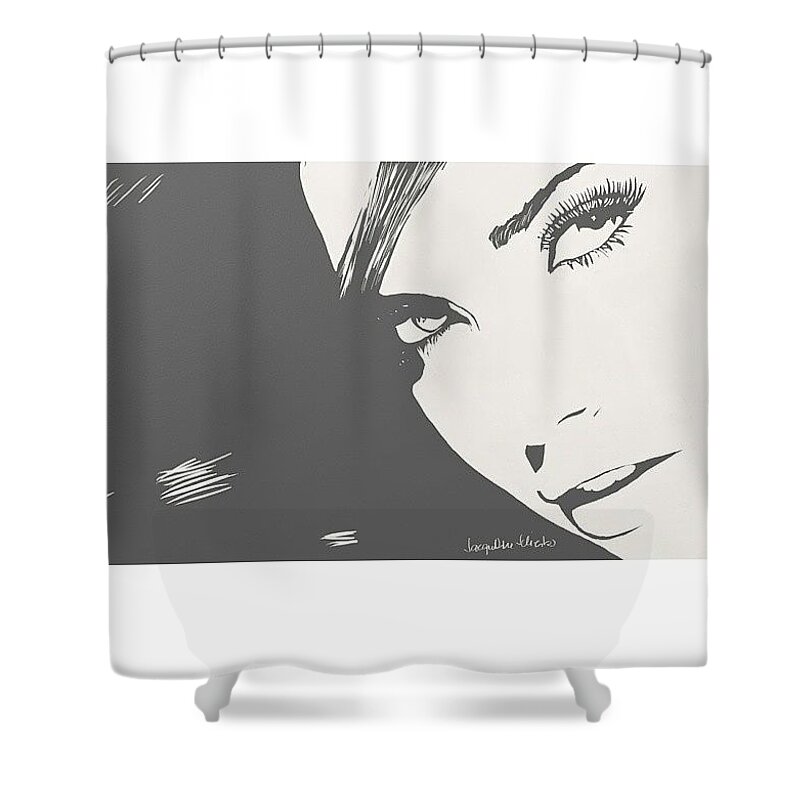 Beautiful Shower Curtain featuring the painting #art #illustration #drawing #draw #3 by Jacqueline Schreiber