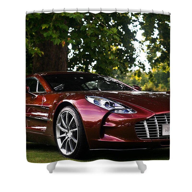 Aston Martin One-77 Shower Curtain featuring the photograph Aston Martin One-77 #1 by Mariel Mcmeeking