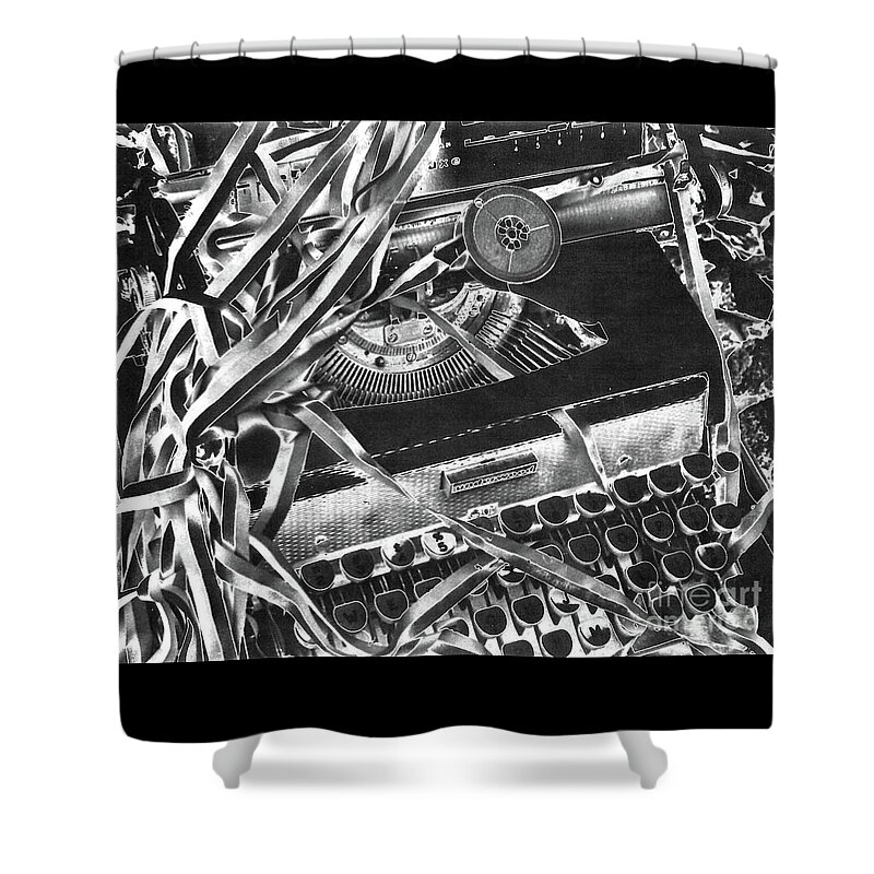 Typewriter Shower Curtain featuring the photograph At a Loss for Words #1 by Elizabeth Hoskinson