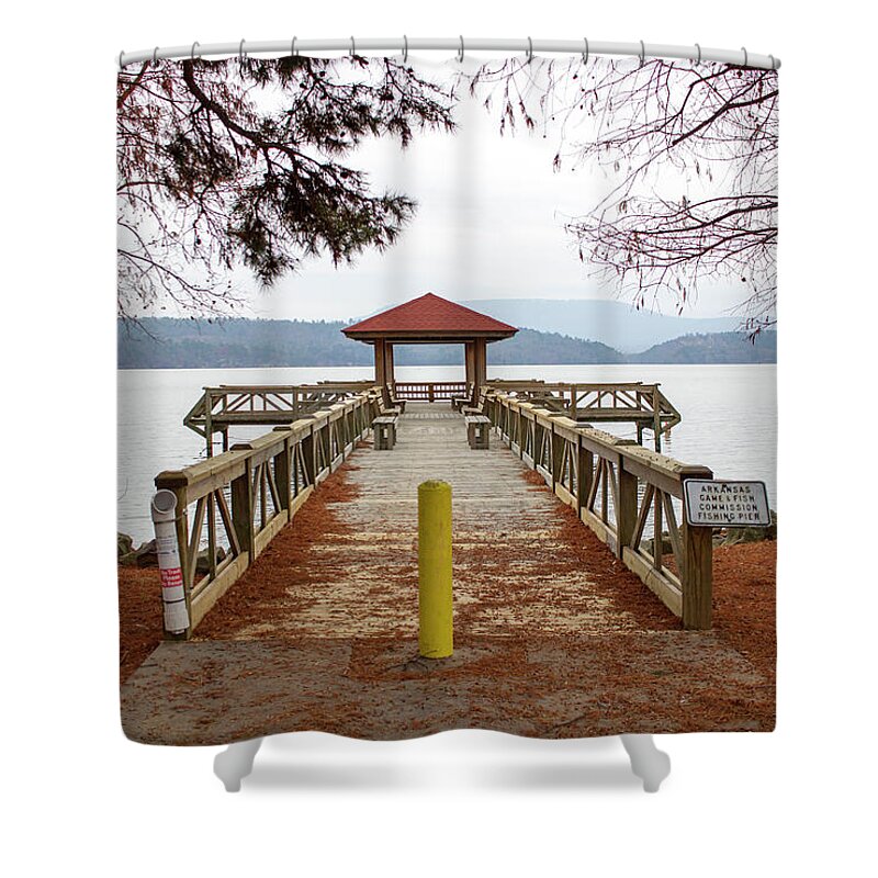 Pier Shower Curtain featuring the photograph At The Pier #1 by Tammy Chesney