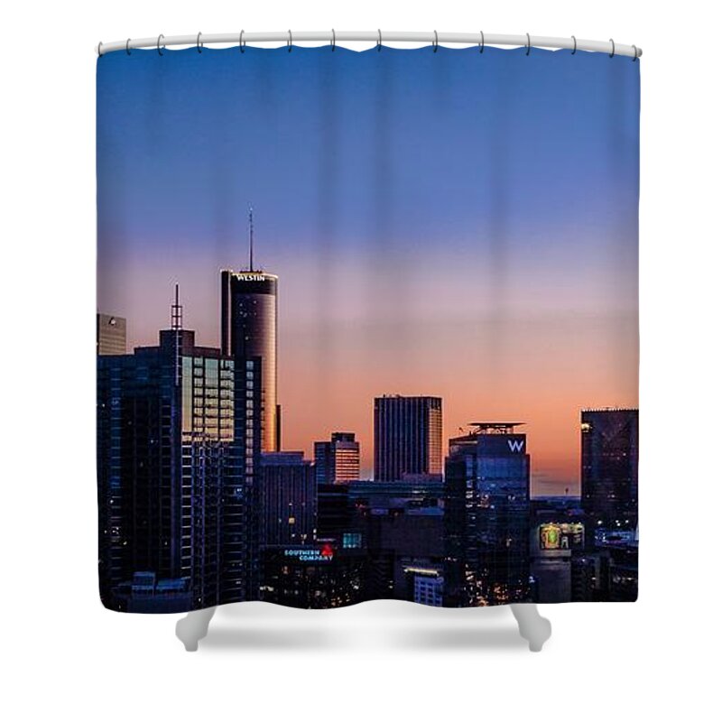 Sunset Shower Curtain featuring the photograph Atlanta Sunset #1 by Mike Dunn