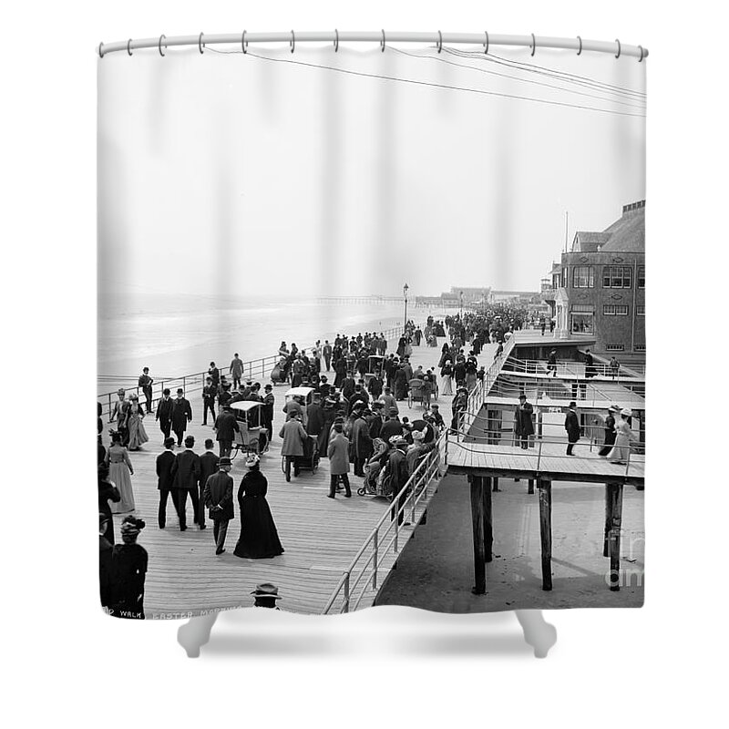 1900 Shower Curtain featuring the photograph Atlantic City: Boardwalk #1 by Granger