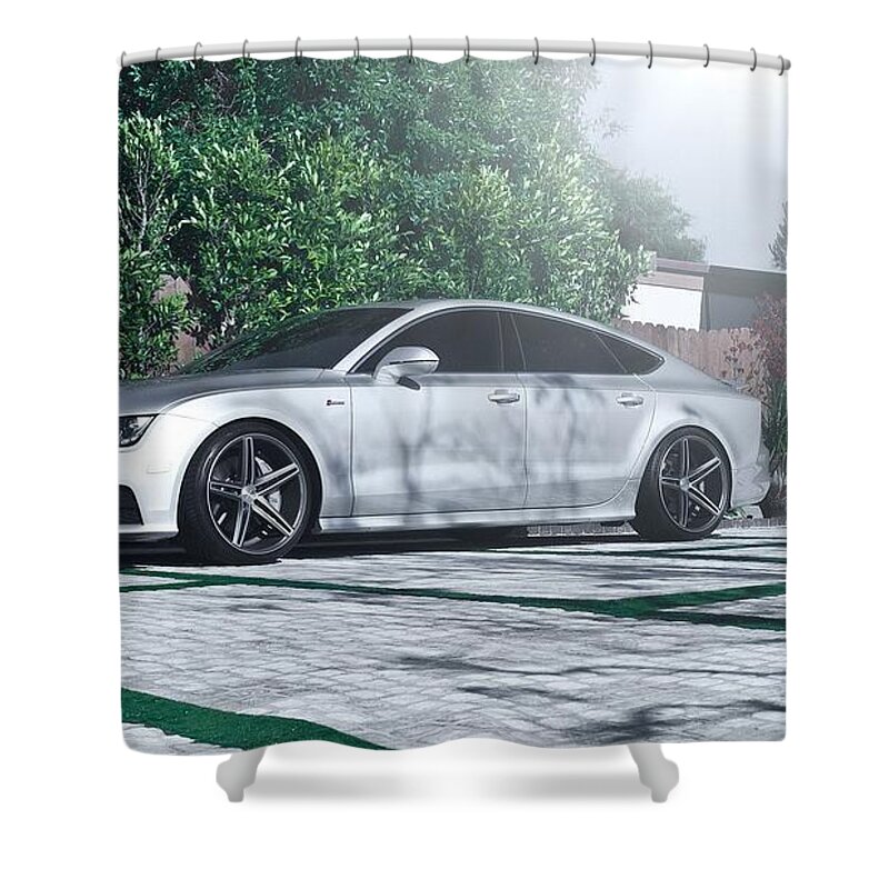 Audi A7 Shower Curtain featuring the photograph Audi A7 #1 by Mariel Mcmeeking