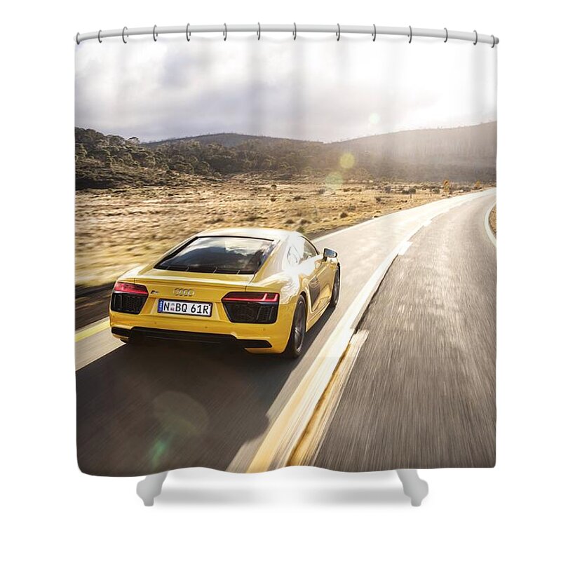 Audi R8 Shower Curtain featuring the digital art Audi R8 #1 by Maye Loeser