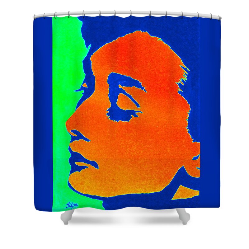 Pop Art Shower Curtain featuring the digital art Audrey hepburn #1 by Silpa Saseendran